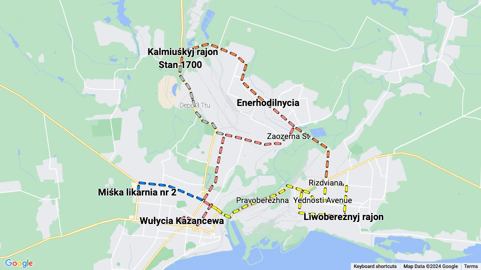 Transport Mariupol (MRPL) Linienkarte
