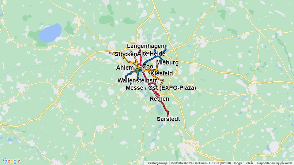 Üstra Hannoversche Verkehrsbetriebe Linienkarte