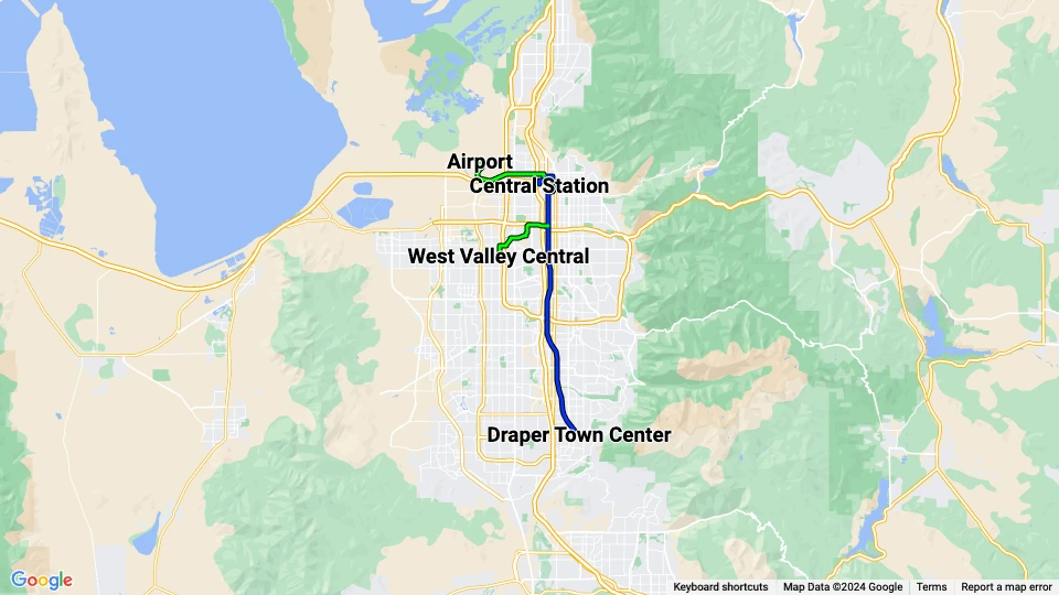 Utah Transit Authority (UTA) Linienkarte