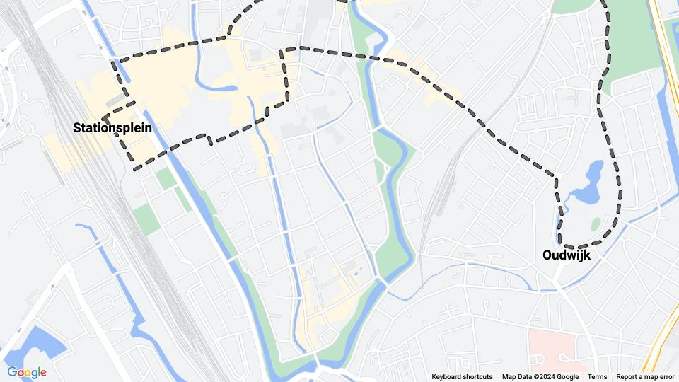 Utrecht Straßenbahnlinie 2: Stationsplein - Oudwijk Linienkarte