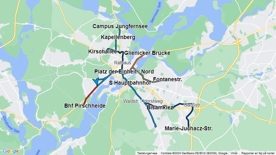 Verkehrsbetrieb Potsdam (ViP) Linienkarte
