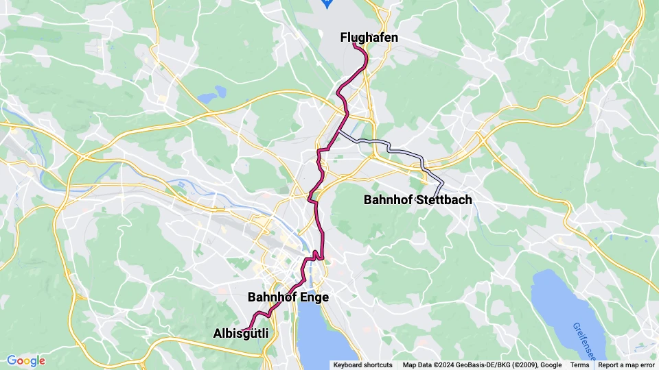 Verkehrsbetriebe Glattal (VBG) Linienkarte
