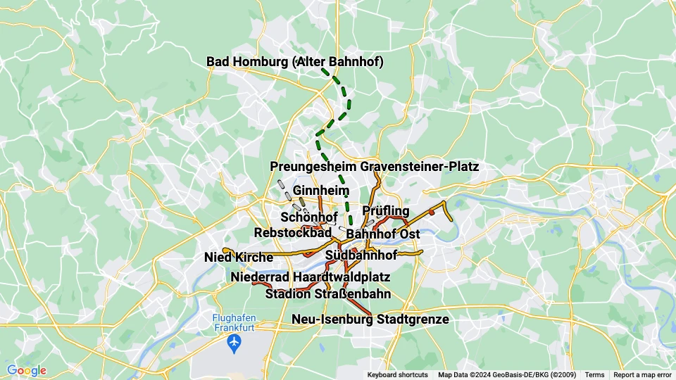 Verkehrsgesellschaft Frankfurt am Main (VGF) Linienkarte