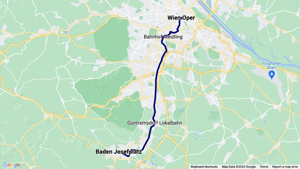 Wiener Lokalbahnen (WLB) Linienkarte