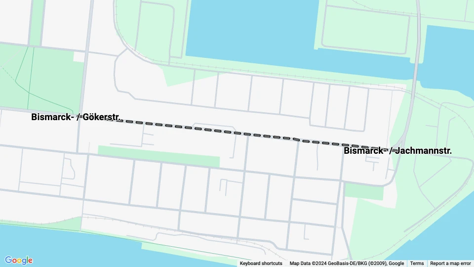 Wilhelmshaven Straßenbahnlinie 3: Bismarck- / Gökerstr. - Bismarck- / Jachmannstr. Linienkarte