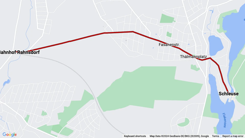 Woltersdorf Straßenbahnlinie 87: S-Bahnhof Rahnsdorf - Schleuse Linienkarte