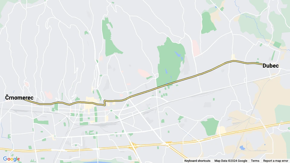 Zagreb Straßenbahnlinie 11: Črnomerec - Dubec Linienkarte