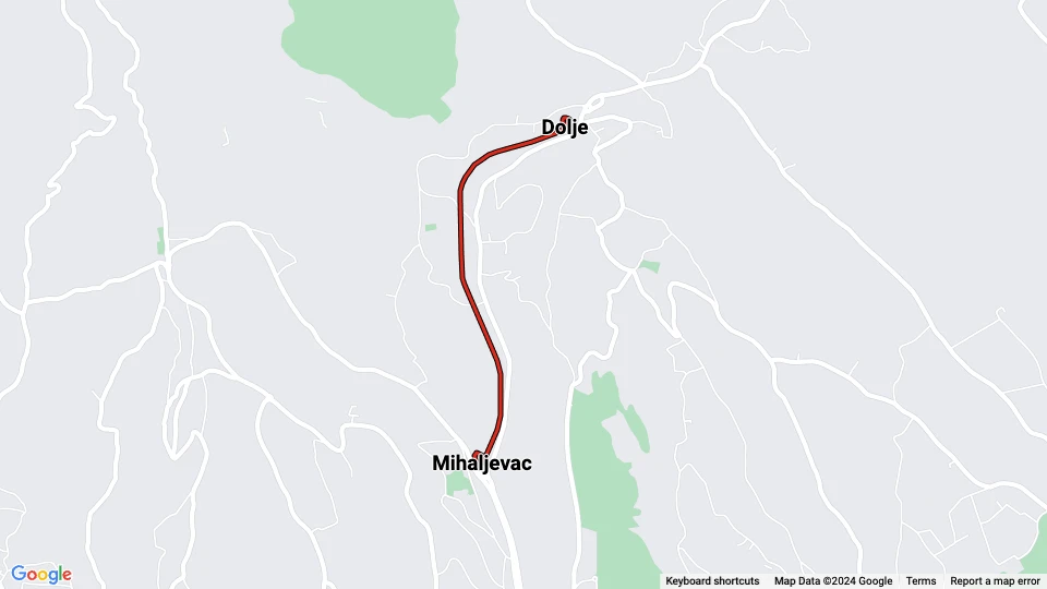 Zagreb Straßenbahnlinie 15: Mihaljevac - Dolje Linienkarte