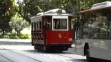 Blaue Straßenbahn von Barcelona