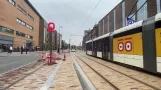 *Glockenhorn-Ding* Stadtbahn testet Züge am Hauptbahnhof Odense Banegård