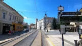 Miskolc-Straßenbahn Nr. 1; Bahnhof Theiß – Felső-Majláth