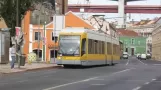 Modern Trams in Lisbon, Portugal