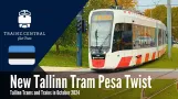 Pesa Twist. Straßenbahnen und Züge in Tallinn, Oktober 2024, Estland.