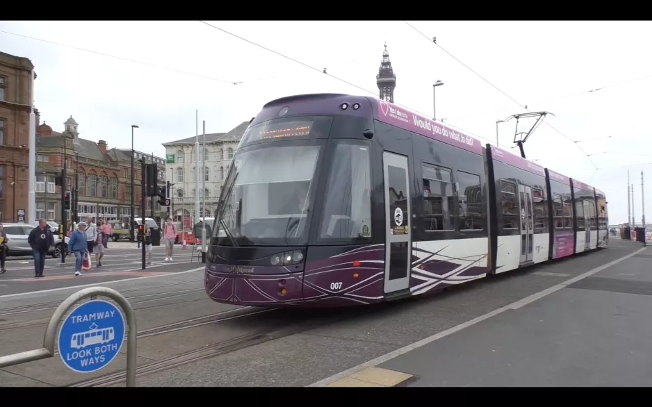 Blackpool - Tram route to North Station in June 2019