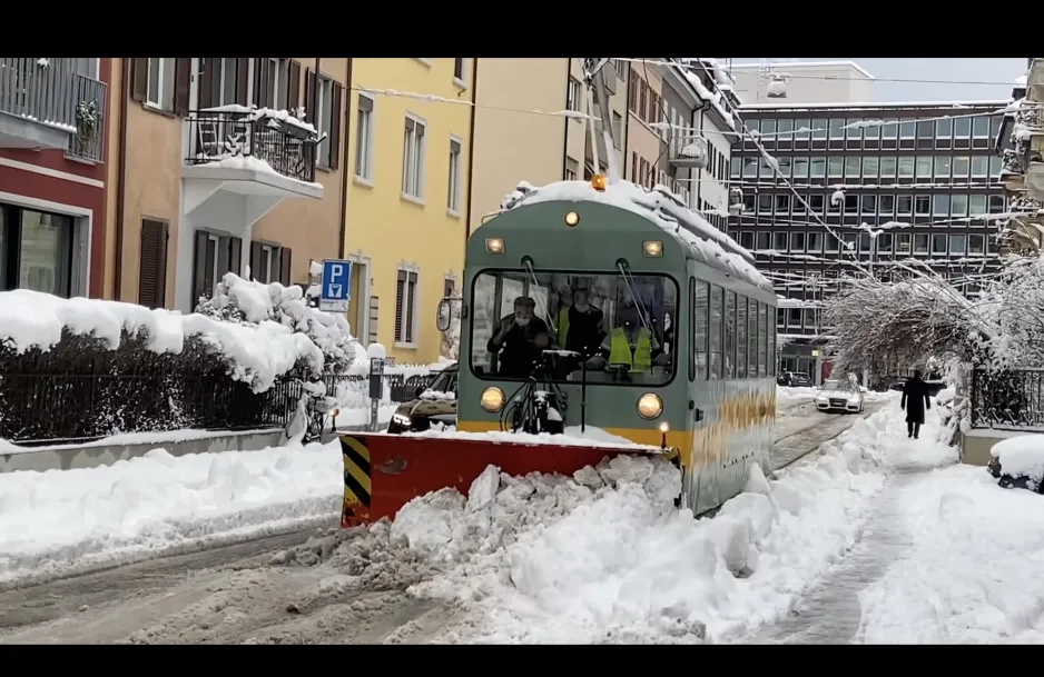 Cargo Tram Zürich | Schneepflug | Führerstandsmitfahrt