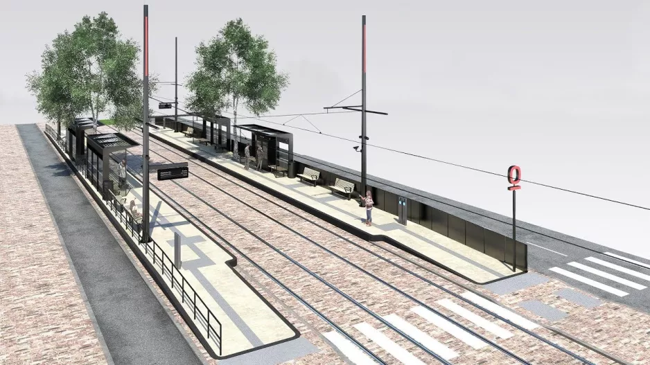 Design der Stadtbahn Odense: Die Bahnhöfe und das Gleis