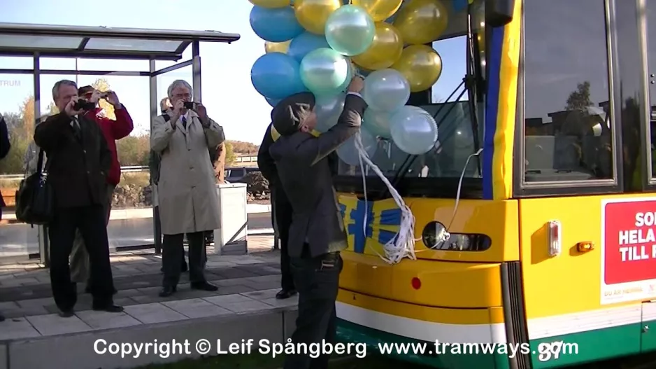 Einweihung der Verlängerung der Stadtbahnlinie 2 in Norrköping, 21. Oktober 2011