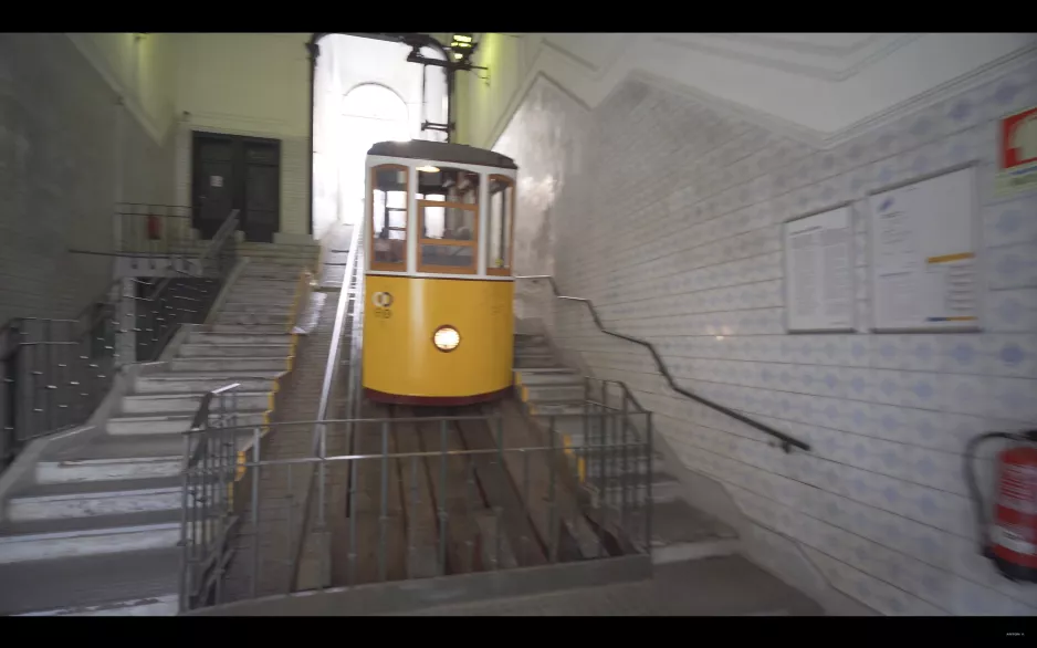 Portugal, Lisbon, Ascensor da Bica, funicular ride from Rua de São Paulo to Calçada do Combro