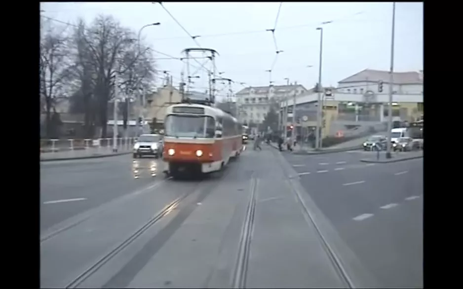 Praha, Tramvaj, Prag, Straßenbahnlinie 24 im Führerstand, Teil 1