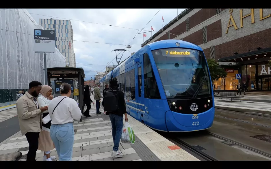 STOCKHOLM WALK 4K: Straßenbahn Stadt: Straßenbahn 7: T-Centralen - Waldemarsudde