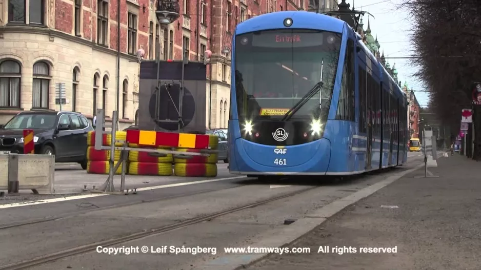 Straßenbahn City / City Tram A35 Nr. 461 auf Testfahrt, Stockholm, Schweden