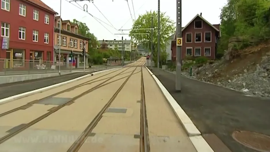 Straßenbahn Führerstandsmitfahrt in Bergen in Norwegen