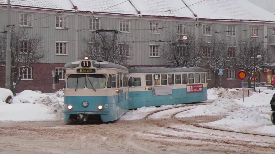 Straßenbahn Typ M29 im Winter Skrud 2011